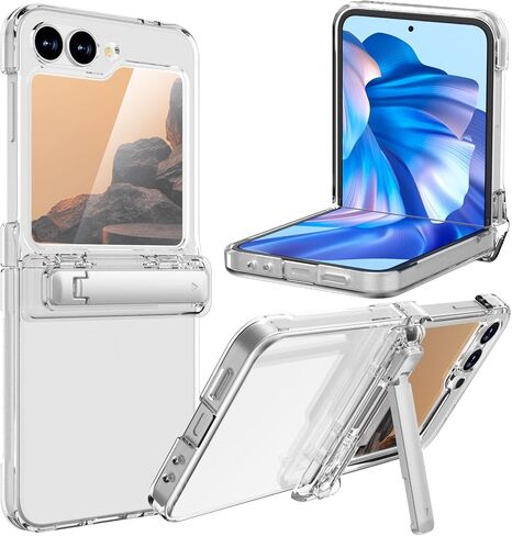 TDTOK Design for Samsung Galaxy Z Flip 6 Case, Ultra Slim Z Flip 6 Case with [Hinge Protection] [Back Scree Protector] [Foldable Kickstand] [Hard PC] Full Body Protective Case for Galaxy Z Flip 6 in Saudi Arabia