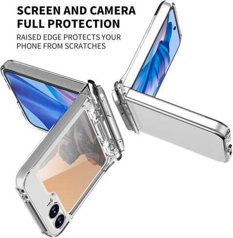 TDTOK Design for Samsung Galaxy Z Flip 6 Case, Ultra Slim Z Flip 6 Case with [Hinge Protection] [Back Scree Protector] [Foldable Kickstand] [Hard PC] Full Body Protective Case for Galaxy Z Flip 6 in Saudi Arabia