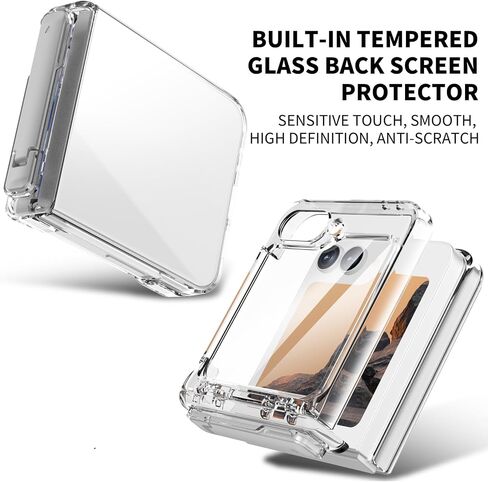 TDTOK Design for Samsung Galaxy Z Flip 6 Case, Ultra Slim Z Flip 6 Case with [Hinge Protection] [Back Scree Protector] [Foldable Kickstand] [Hard PC] Full Body Protective Case for Galaxy Z Flip 6 in Saudi Arabia