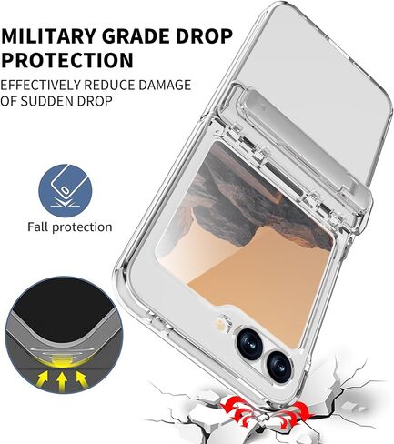 TDTOK Design for Samsung Galaxy Z Flip 6 Case, Ultra Slim Z Flip 6 Case with [Hinge Protection] [Back Scree Protector] [Foldable Kickstand] [Hard PC] Full Body Protective Case for Galaxy Z Flip 6 in Saudi Arabia