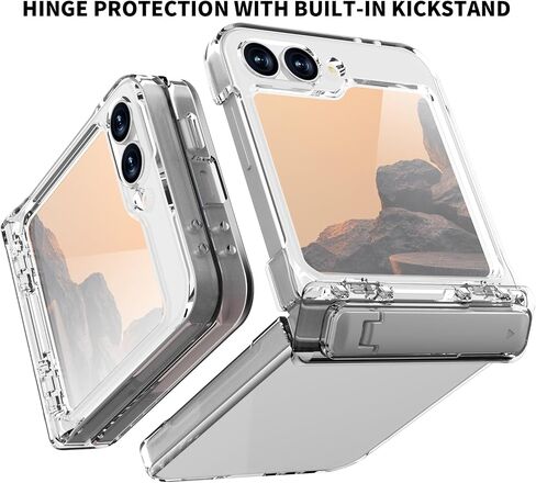 TDTOK Design for Samsung Galaxy Z Flip 6 Case, Ultra Slim Z Flip 6 Case with [Hinge Protection] [Back Scree Protector] [Foldable Kickstand] [Hard PC] Full Body Protective Case for Galaxy Z Flip 6 in Saudi Arabia
