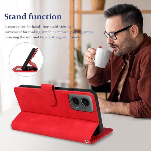 for Moto G 5G 2024 Case Wallet/for Moto G Play 5G 2024 Phone Case,RFID Blocking 4 Card Slots Holder,Wrist Strap,Shockproof Protective Stand Leather Magnetic Folio Flip Cover (Black) in Saudi Arabia