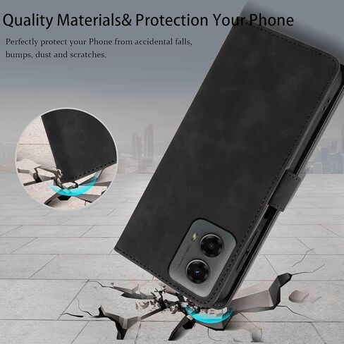 for Moto G 5G 2024 Case Wallet/for Moto G Play 5G 2024 Phone Case,RFID Blocking 4 Card Slots Holder,Wrist Strap,Shockproof Protective Stand Leather Magnetic Folio Flip Cover (Black) in Saudi Arabia