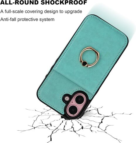 KIHUWEY حافظة محفظة وحامل بطاقات لهاتف iPhone 16، أرجواني in Saudi Arabia