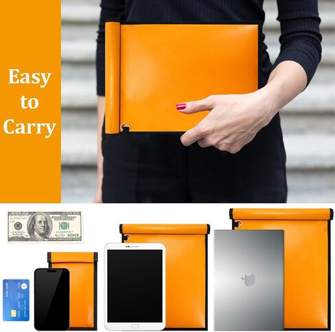 3 Pack Yellow Faraday Bags, Extra Large Faraday Bag for Laptops & Tablets & Car Keys, Waterproof & Fireproof Faraday Cage, Anti-Theft RFID Faraday Key Fob Protector in Saudi Arabia