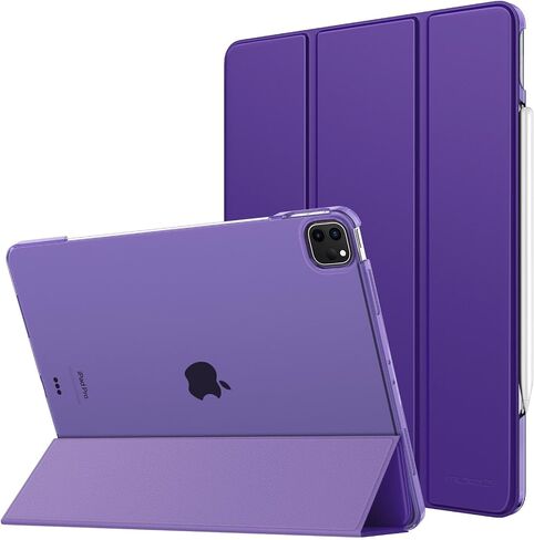MoKo Case Compatible with iPad Air 13 Inch M2 Case 2024/ iPad Pro 12.9 (6th/5th Gen 2022/2021), Slim Frosted Hard PC Back Cover, Support Touch ID & Pencil Pro/2nd/USB-C, Black in Saudi Arabia