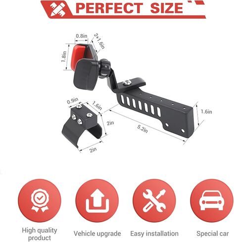 حامل هاتف مساعد الطيار، ملحقات داخلية لتثبيت الهاتف الخلوي متوافقة مع Jeep Wrangler JL JLU & Gladiator JT 2024 in Kuwait