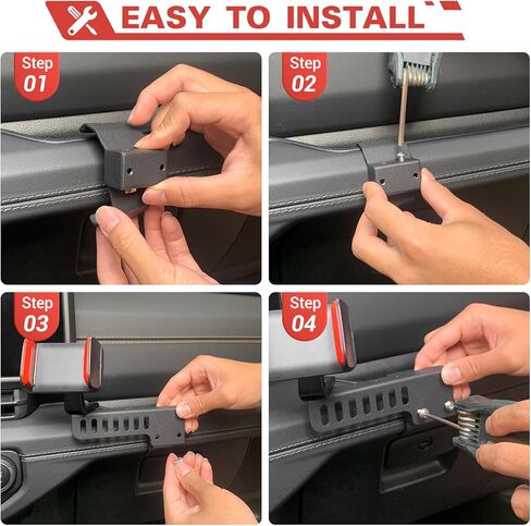 حامل هاتف مساعد الطيار، ملحقات داخلية لتثبيت الهاتف الخلوي متوافقة مع Jeep Wrangler JL JLU & Gladiator JT 2024 in Kuwait