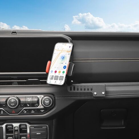 حامل هاتف مساعد الطيار، ملحقات داخلية لتثبيت الهاتف الخلوي متوافقة مع Jeep Wrangler JL JLU & Gladiator JT 2024 in Kuwait