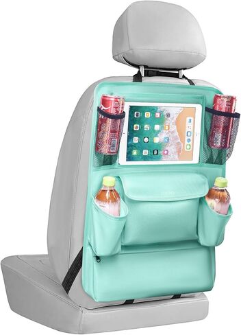 LUCMO Car Backseat Organizer with Touch Screen Tablet Holder,9 Storage Pockets Car Storage Organizer,Car Seat Back Protectors Kick Mats Travel Accessories for Kids-Black in Saudi Arabia