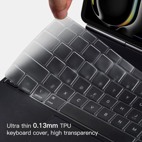 غطاء لوحة المفاتيح لجهاز iPad Pro 13 بوصة M4 Chip (A2925/A2926) مع لوحة مفاتيح سحرية، أحدث غطاء حماية للوحة المفاتيح iPad Pro 13 M4 2024، ملحقات iPad Pro 13 M4 2024، TPU in Kuwait