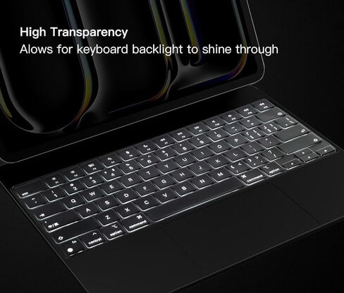 غطاء لوحة المفاتيح لجهاز iPad Pro 13 بوصة M4 Chip (A2925/A2926) مع لوحة مفاتيح سحرية، أحدث غطاء حماية للوحة المفاتيح iPad Pro 13 M4 2024، ملحقات iPad Pro 13 M4 2024، TPU in Kuwait