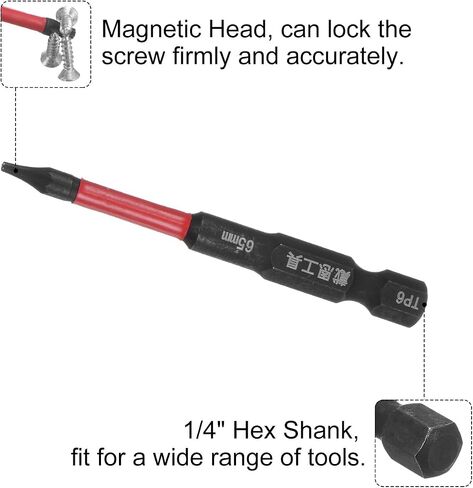 HARFINGTON 10 قطع تأثير توركس صعبة مثقاب T25 2.6 "طول 1/4" عرافة عرقوب S2 الصلب المغناطيسي إدراج نجمة 6 نقطة رئيس مفك بت in Saudi Arabia