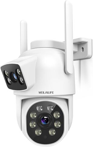 WEILAILIFE 【2-Way Audio & Dual Lens Linkage】 4MP Wireless PTZ Security Camera,360° View, 2.4/5GHz WiFi Home Security Cameras with Auto Tracking, IP66 Waterproof in Saudi Arabia