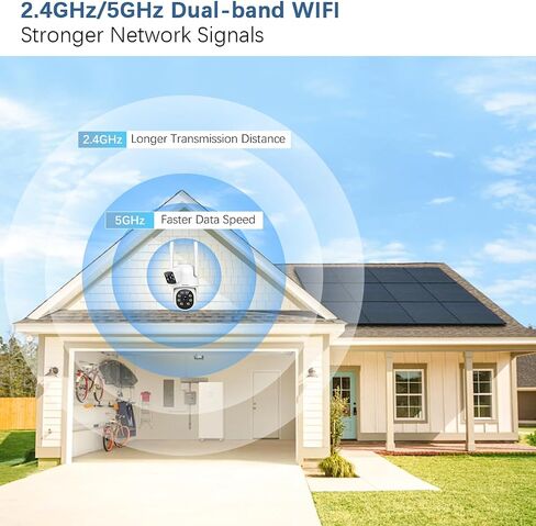 WEILAILIFE 【2-Way Audio & Dual Lens Linkage】 4MP Wireless PTZ Security Camera,360° View, 2.4/5GHz WiFi Home Security Cameras with Auto Tracking, IP66 Waterproof in Saudi Arabia