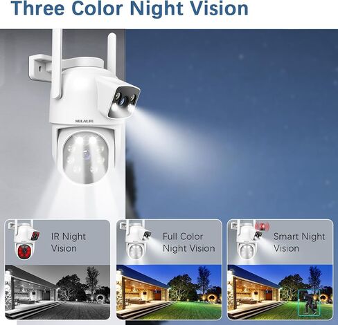 WEILAILIFE 【2-Way Audio & Dual Lens Linkage】 4MP Wireless PTZ Security Camera,360° View, 2.4/5GHz WiFi Home Security Cameras with Auto Tracking, IP66 Waterproof in Saudi Arabia