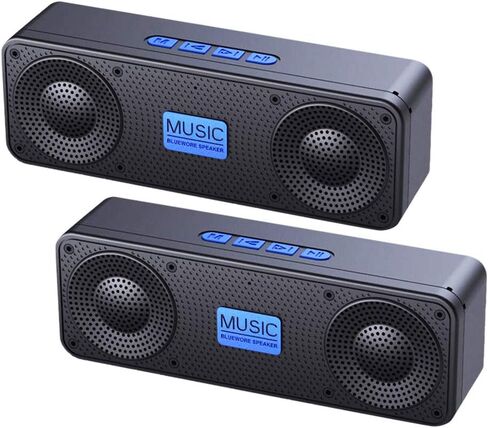 2Pack Bluetooth Speaker,3D Hi-Fi Bass Portable Wireless Bluetooth Speaker 5.0 with 12H Playtime,TWS Wireless Stereo Pairing,Microphone,Sound,Outdoors,FM Radio,Built-in Mic,TF,Aux,Travel Bass in Saudi Arabia