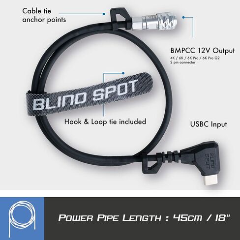 Power Pipe BMPCC Version 2 by Blind Spot - BMPCC Power Cable Blackmagic Pocket Cinema Camera 4K & 6k USBC PD Power Cable - Power Your Camera from Any USB-C PD Device in Saudi Arabia