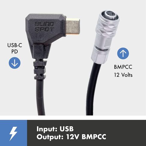 Power Pipe BMPCC Version 2 by Blind Spot - BMPCC Power Cable Blackmagic Pocket Cinema Camera 4K & 6k USBC PD Power Cable - Power Your Camera from Any USB-C PD Device in Saudi Arabia