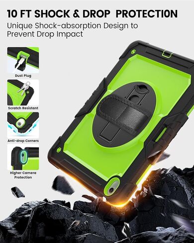 ZOVEEK Case for iPad Air 13 Inch M2 2024 with Screen Protector, Pencil Holder, Military Shockproof Protective Case with 360°Rotating Hand Strap & Stand, Shoulder Strap (Pink+Black) in Saudi Arabia