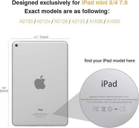 حافظة MoKo تناسب iPad Mini 5 2019 (الجيل الخامس 7.9 بوصة) iPad Mini 4، غطاء حماية نحيف بحامل قابل للطي مع ظهر متجمد شفاف ناعم من مادة TPU، تنبيه/غفو تلقائي - ذهبي وردي in Saudi Arabia