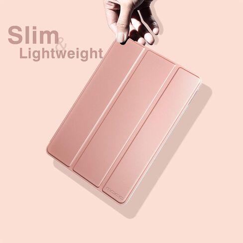 حافظة MoKo تناسب iPad Mini 5 2019 (الجيل الخامس 7.9 بوصة) iPad Mini 4، غطاء حماية نحيف بحامل قابل للطي مع ظهر متجمد شفاف ناعم من مادة TPU، تنبيه/غفو تلقائي - ذهبي وردي in Saudi Arabia