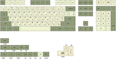 XDA V2 Matcha Green Tea Dye Sub Keycap Set Thick PBT for Keyboard gh60 Poker 87 tkl 104 ansi xd64 bm60 xd68 xd84 xd96 Janpanese (Matcha Set JAN x1) in Saudi Arabia