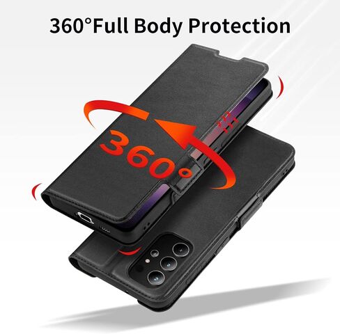Aunote for Samsung Galaxy S23 Ultra Case Wallet, Galaxy S23 Ultra Flip Case with Card Holde, Folio Galaxy S23 Ultra Cell Phone Case, Shockproof Cover for Samsung S23 Ultra case Wallet Black in Saudi Arabia