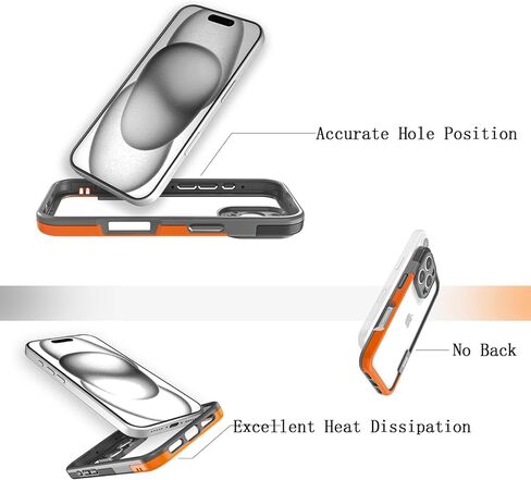 for iPhone 16 Pro Bumper Case No Back, Built-in Camera Cover & Compatible with MagSafe, Slim Lightweight TPU+PC Bumper Frame Cover Backless Shockproof Excellent Heat Dissipation (Black) in Saudi Arabia