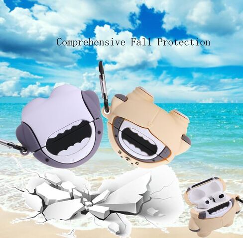 【2 Pack】 3D Cute Shark Case for Airpod 3rd,3D Cute Cartoon Animal Shark Airpods 3 Case for Kids Girls Teens Women,Fashion Kawaii Funny Cool Anime Shark PVC Case for Airpod 3rd Gen 2021 in Saudi Arabia