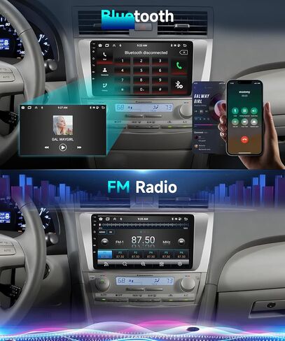 راديو ستيريو للسيارة 2G 64G لسيارة Toyota Camry 2006 2007 2008 2009 2010 2011 مع CarPlay اللاسلكي Android Auto/9 بوصة 1080P IPS شاشة تعمل باللمس/Bluetooth/GPS/HiFi/16 EQ/WiFi/SWC/MirrorLink/كاميرا احتياطية in Saudi Arabia