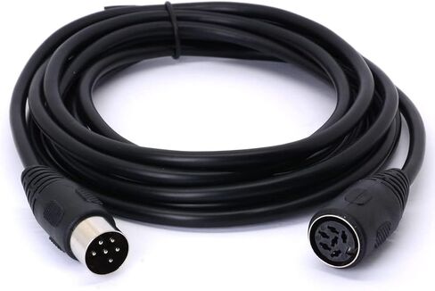 Midi Din 6 Pin Plug Connector Extension Cable, 6 Pin Din Male to Female Plug AV Adapter Audio Socket for Digital Audio (3 M / 9.8 FT) in Saudi Arabia