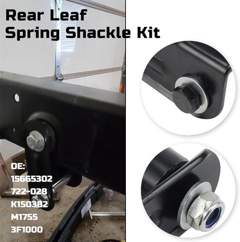 2 Inch Suspension Rear Lowering Drop Shackles Kit Fits For GMC Sierra Chevy Silverado C1500 C2500 K2500 F150 1988-2018 2WD 4WD | Leaf Spring Shackle Kit Replace Part # 410520 in Kuwait