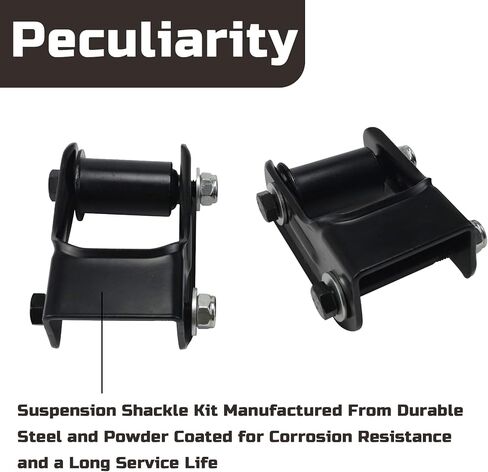 2 Inch Suspension Rear Lowering Drop Shackles Kit Fits For GMC Sierra Chevy Silverado C1500 C2500 K2500 F150 1988-2018 2WD 4WD | Leaf Spring Shackle Kit Replace Part # 410520 in Kuwait