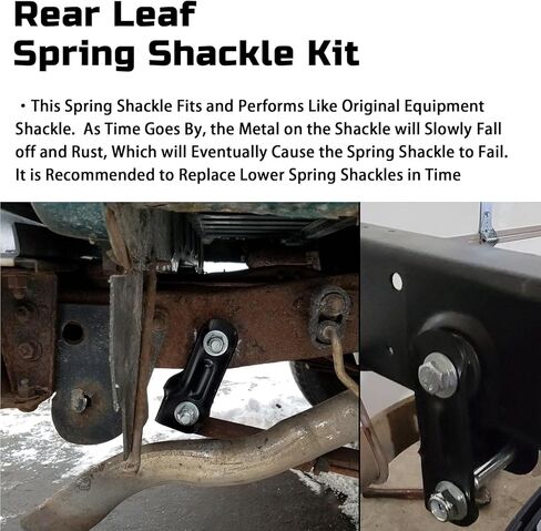 2 Inch Suspension Rear Lowering Drop Shackles Kit Fits For GMC Sierra Chevy Silverado C1500 C2500 K2500 F150 1988-2018 2WD 4WD | Leaf Spring Shackle Kit Replace Part # 410520 in Kuwait