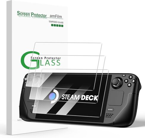 واقي شاشة من 3 قطع من amFilm لسطح البخار/سطح البخار OLED، زجاج مقسى، شفاف فائق الدقة، مصمم لسطح البخار 2021 و2022/Steam Deck OLED 2023 in Kuwait