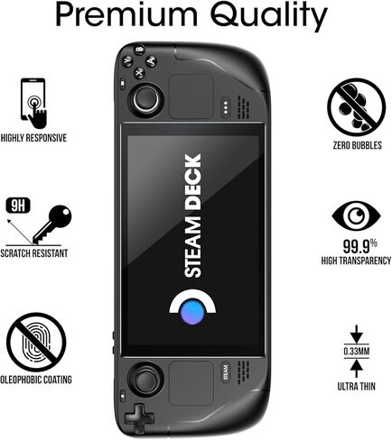 واقي شاشة من 3 قطع من amFilm لسطح البخار/سطح البخار OLED، زجاج مقسى، شفاف فائق الدقة، مصمم لسطح البخار 2021 و2022/Steam Deck OLED 2023 in Kuwait