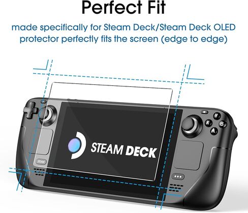 واقي شاشة من 3 قطع من amFilm لسطح البخار/سطح البخار OLED، زجاج مقسى، شفاف فائق الدقة، مصمم لسطح البخار 2021 و2022/Steam Deck OLED 2023 in Kuwait