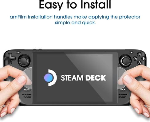 واقي شاشة من 3 قطع من amFilm لسطح البخار/سطح البخار OLED، زجاج مقسى، شفاف فائق الدقة، مصمم لسطح البخار 2021 و2022/Steam Deck OLED 2023 in Kuwait