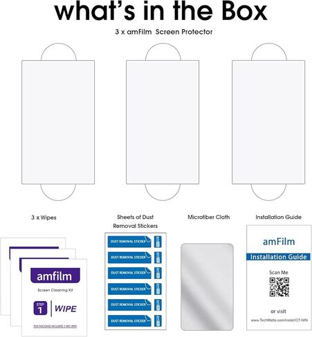 واقي شاشة من 3 قطع من amFilm لسطح البخار/سطح البخار OLED، زجاج مقسى، شفاف فائق الدقة، مصمم لسطح البخار 2021 و2022/Steam Deck OLED 2023 in Kuwait