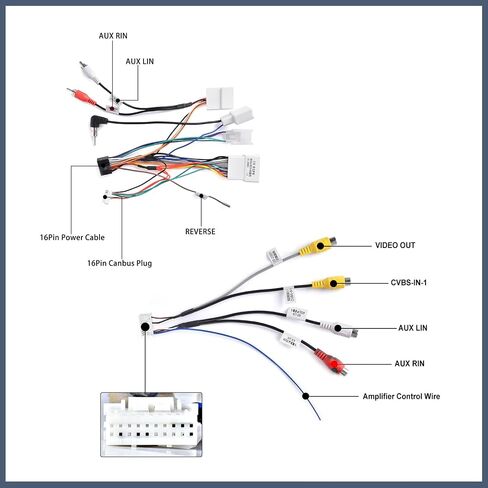 for Toyota Car Stereo JBL Harness Adapter, 16 Pin Wire Harness with Canbus Compatible with Toyota Camry Corolla Tundra RAV4 Highlander Vios Yaris Sienna Hilux Prado Fortuner in Saudi Arabia
