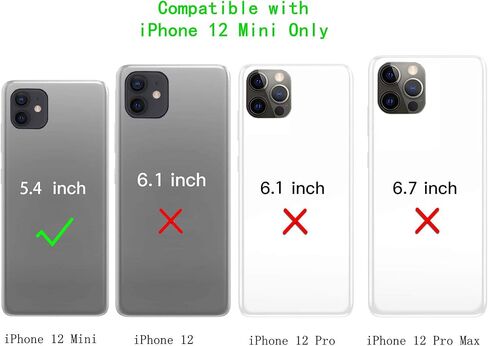 محفظة هاتف iPhone 12 Mini من Jaorty للنساء مع حامل بطاقة الائتمان، حافظة كروس مع حبل للكتف، جيب بسحاب من جلد البولي يوريثان لهاتف iPhone 12 Mini، 5.4 بوصة أزرق in Kuwait