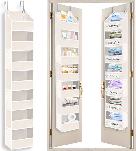 1 Pack Over the Door Organizer 7 Tiers, Closet Organizers and Storage for Bedroom, Weight Capacity of 50 lbs for Back of Door Organizers,Door Hanging Organizer for Closet,Diaper Organizer,Toy Storage in Saudi Arabia