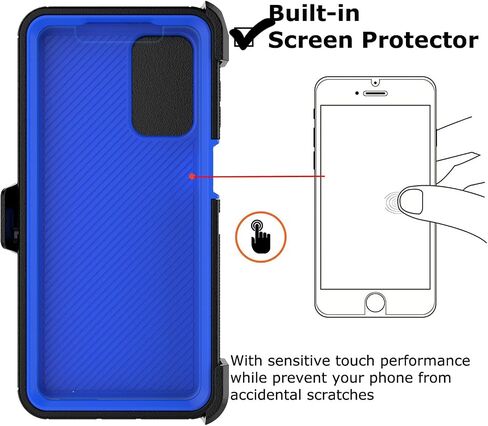 حافظة Takfox Galaxy A23 5G، لهاتف Samsung A23 5G حافظة هاتف بمشبك حزام مع [واقي شاشة مدمج] مسند واقٍ متين وشديد التحمل مقاوم للصدمات والغبار - أسود/برتقالي in Saudi Arabia