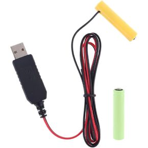 100cm LR03 AAA Battery Eliminator USB Power Supply Cable Replace 1 to 4pcs 1.5V AAA Battery for Electric Toy Flashlight Clock LED and More