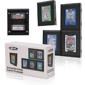 BCW Interlocking Card Frames - Black | Interlocking Frames Ideal for Collectibles, Trading Cards, and Memorabilia | Wall Display Frame (Graded Cards - 8 Pack)