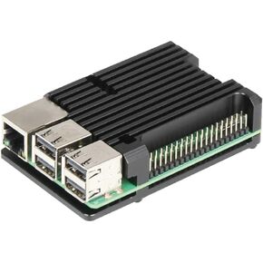 Raspberry Pi 3 Model B+ Aluminum Case with Dual Cooling Fan Metal Shell Black Enclosure Compatible with Raspberry Pi 3 Model B (with Dual Fan)
