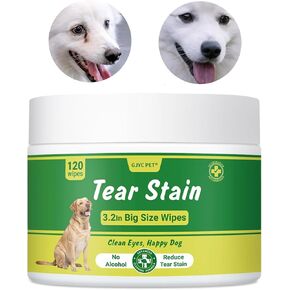 Large Size Dog Eye Wipes, 120 Pet Tear Stain Wipes for Dogs and Cats, Pet Eye Stain Wipes Pads, Keep Your Pet's Eyes Clean and Healthy with Our Canine Puppy Kitty Eye Stain Remover Pads Wipes