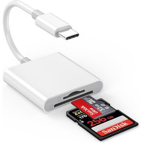 Micro SD Card Reader for iPhone 16,[MFi Certified] Dual Port USB Type C to TF/SD/Micro SD Memory Card Reader Adapter Compatible for iPhone 16 Pro Max 15 Pro,MacBook,iPad Pro/Mini/Air,Galaxy S24 Pixel