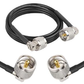 كابل محوري CB - 6FT RG58 PL-259 UHF ذكر إلى ذكر كابل متحد المحور زاوية قائمة منخفضة الخسارة كابل هوائي Cb كابل قافز لراديو CB، راديو HAM، محلل الهوائي، مقياس SWR